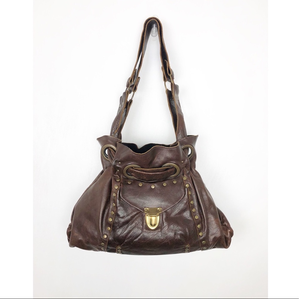 VNTG E.D.E 70’s Style Deep Brown Leather Shoulder Bag